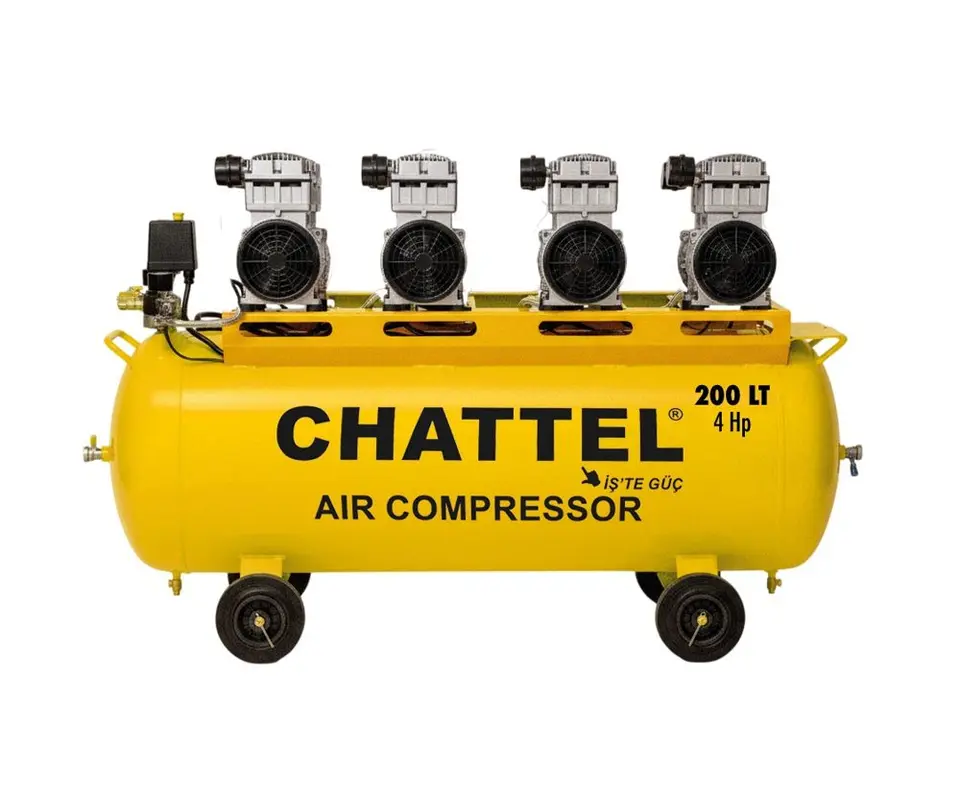 Chattel CHT 1220-4 Sessiz Yağsız Kompresör 200 Lt